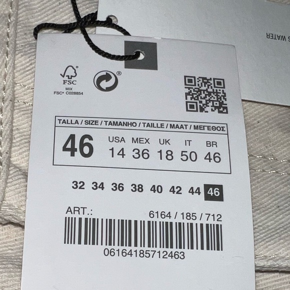 Zara Straight Cargo Jean Z1975 Size 14 New with tags - Picture 15 of 16